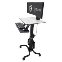 Ergotron WorkFit-C TV-wagen 2-voudig 25,4 cm (10) - 61,0 cm (24) Zwart, Grijs In hoogte verstelbaar, Toetsenbordhouder, Roteerbaar