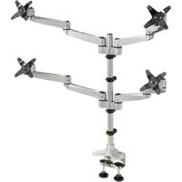 SpeaKa Professional SP-1624824 Swivel 4 fach Monitor-tafelbeugel 4-voudig 25,4 cm (10) - 68,6 cm (27) Zilver-zwart In hoogte verstelbaar, Kantelbaar,