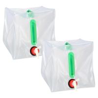 Gerimport Campingdouche waterzak - 2x - 20 liter - met kraantje - waterzak - kamperen