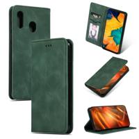 Retro huid voelen Business magnetische horizontale Flip lederen case voor Samsung Galaxy A20 & A30 (leger groen)