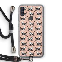 Zwarte poes: Samsung Galaxy A11 Transparant Hoesje met koord