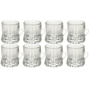 Set van 10x stuks shotglas vorm bierpul glaasje/glas met handvat van 2cl