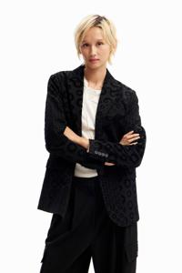 Blazer met geometrische en gevlokte vormen - BLACK - S