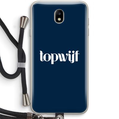 Topwijf Navy: Samsung Galaxy J7 (2017) Transparant Hoesje met koord