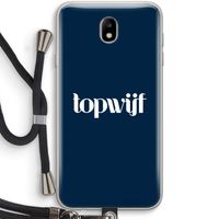 Topwijf Navy: Samsung Galaxy J7 (2017) Transparant Hoesje met koord