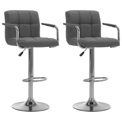 Barstoelen 2 st stof lichtgrijs