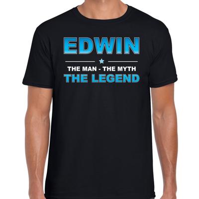 Edwin Voornaam cadeau - The man, The myth the legend - zwart - voor heren - verjaardag