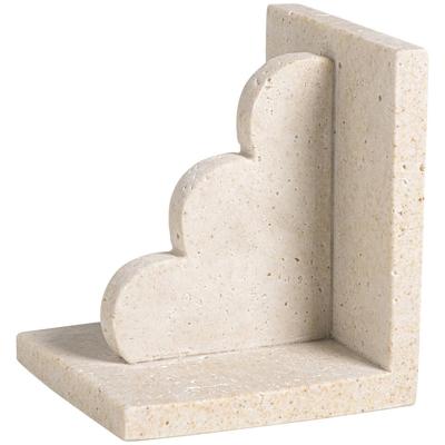 Leen Bakker - Boekensteun Scallop - Off-white - 14x12x8 Cm - Polyresin - Wit#Crème