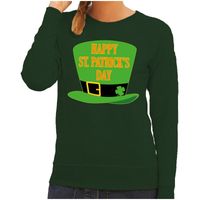 Happy St. Patricksday sweater groen dames 2XL  - - thumbnail