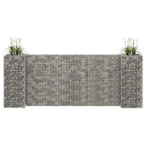 VidaXL Gabion plantenbak h-vormig 260x40x100 cm staaldraad