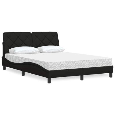 Bed met matras stof zwart 140x190 cm
