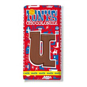 Tony's Chocolonely - Chocoladeletter reep Melk "U" - 180g