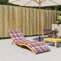 VidaXL Ligbedkussen 200x60x3 cm oxford stof ruitpatroon rood