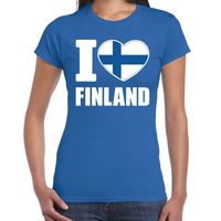 I love Finland t-shirt blauw voor dames - thumbnail