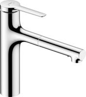 Hansgrohe Zesis M33 ééngreeps keukenkraan 160 met metalen uittrekbare vuistdouche, 2jet, chroom