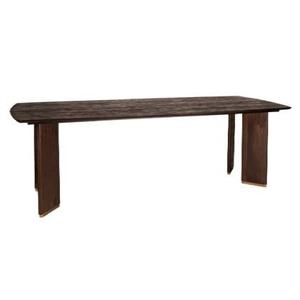 PTMD Liber Brown Mango Wood Dining Table 280cm Gold Leg