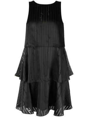 Armani Exchange robe satinée à design sans manches - Noir