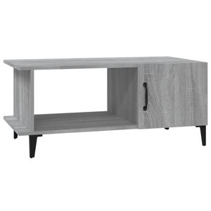 The Living Store Salontafel Solid - Grijs Sonoma Eiken - 90 x 50 x 40 cm