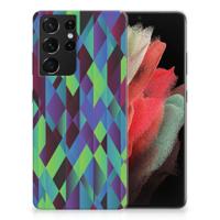 Samsung Galaxy S21 Ultra | TPU Hoesje | Abstract Green Blue