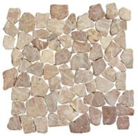 Vloer-/wandtegel kiezel mozaïek Terre D'Azur Stone Palladiana 30x30cm coco brown mat