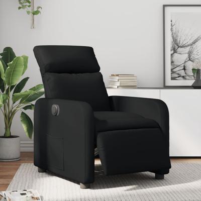 Fauteuil elektrisch verstelbaar kunstleer zwart