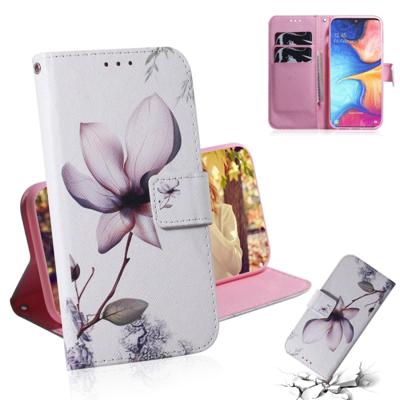 Voor Galaxy M30s schilderij patroon gekleurde tekening horizontale Flip lederen draagtas met houder & kaartsleuven & portemonnee (Magnolia)