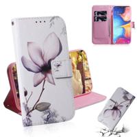 Voor Galaxy M30s schilderij patroon gekleurde tekening horizontale Flip lederen draagtas met houder & kaartsleuven & portemonnee (Magnolia)