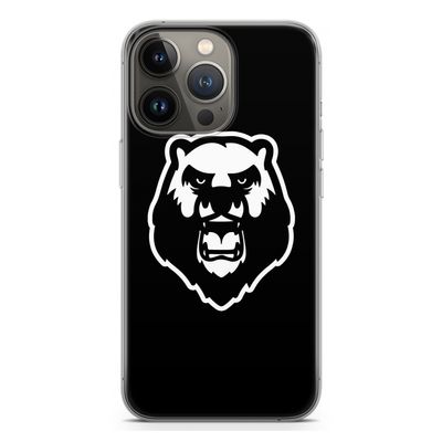 Angry Bear (black): iPhone 13 Pro Transparant Hoesje