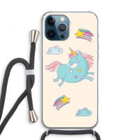Vliegende eenhoorn: iPhone 12 Pro Transparant Hoesje met koord
