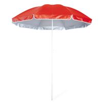 Strand Parasol Lima - D150 cm - rood - opvouwbaar - verstelbare hoogte - met opbergtas