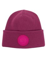 Canada Goose logo-patch ribbed-knit beanie - Violet - thumbnail