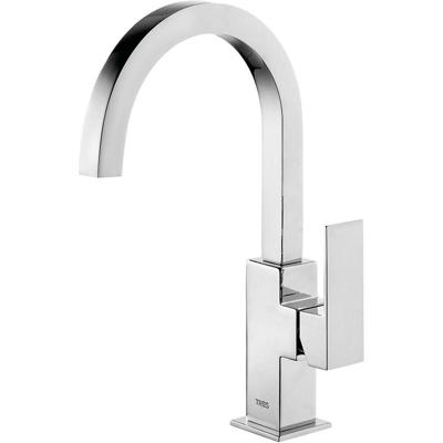 Wastafelkraan Tres Cuadro | Opbouw | Draaibare uitloop | Mengkraan | Hoog model | 1-hendel | Vierkant | Chroom