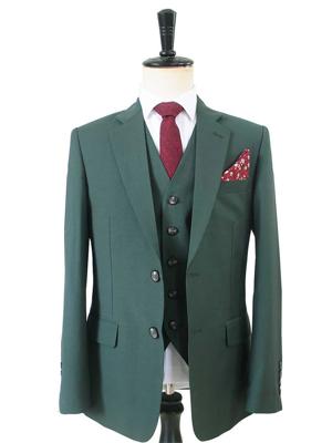 Maatpak Voor Heren | 3-delig Pak | Donkergroen | Kamgaren Wol | Lichtgewicht & Ademend | Peaky Blinders
