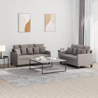 2-delige Loungeset met kussens stof taupe