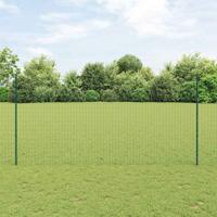 VidaXL Hek met paal groen 1,6 x 10 m staal en pvc