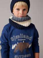 Natuur-T-shirt met flockdetails voor jongens leiblauw