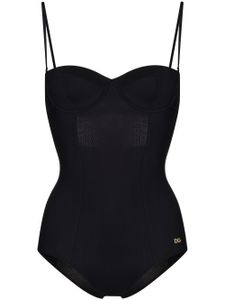 Dolce & Gabbana maillot de bain à plaque logo - Noir