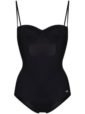 Dolce & Gabbana maillot de bain à plaque logo - Noir
