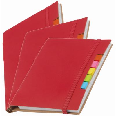 Schoolschrift / notitieboekje - Pakket van 3x stuks - A6 formaat - 70 gelinieerde pagina's - rood -