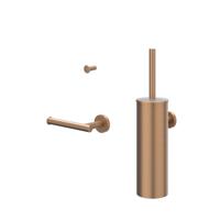 Accessoireset IVY Toiletborstelgarnituur Wandmodel, Kleine Handdoekhaak en Toiletrolhouder Geborsteld Mat Koper PVD