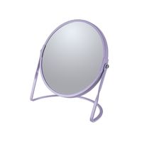 Make-up spiegel Cannes - 5x zoom - metaal - 18 x 20 cm - lila paars - dubbelzijdig   -