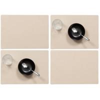 Wicotex luxe Placemats Plain - Set van 8x stuks - beige - 43 x 30 cm - Met anti slip laag - Teflon c