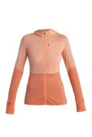 Icebreaker 200 Realfleece Descender LS Zip Hoody Fleece Dames Glow/Tang S