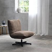 Giga Living - Fauteuil Bruin Stof - Draaibaar - 83x70x88cm - Fraser