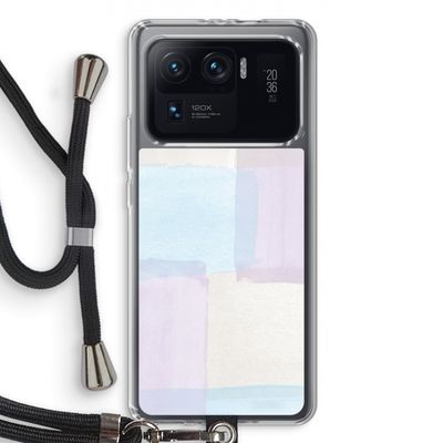 Square pastel: Xiaomi Mi 11 Ultra Transparant Hoesje met koord