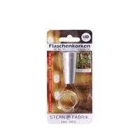 Stern Fabrik flesverlichting kurk - lichtsnoer - zilver - LED - 80 cm   - - thumbnail