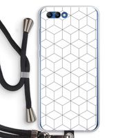 Zwart-witte kubussen: Honor 10 Transparant Hoesje met koord
