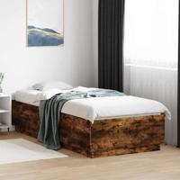 Bedframe bewerkt hout gerookt eikenkleurig 100x200 cm