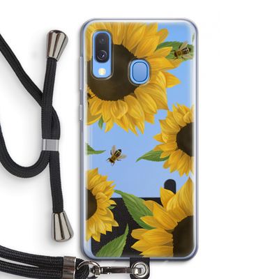 Sunflower and bees: Samsung Galaxy A40 Transparant Hoesje met koord