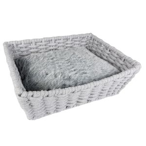 Duvo+ oyster mand rechthoekig in katoentouw grijs 45x34x16cm